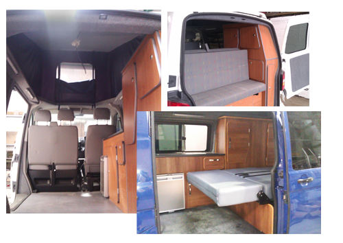Interior shots of campervan conversions