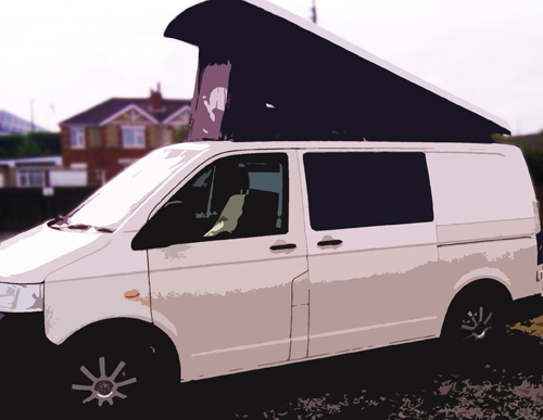 elevating roof campervan - side view